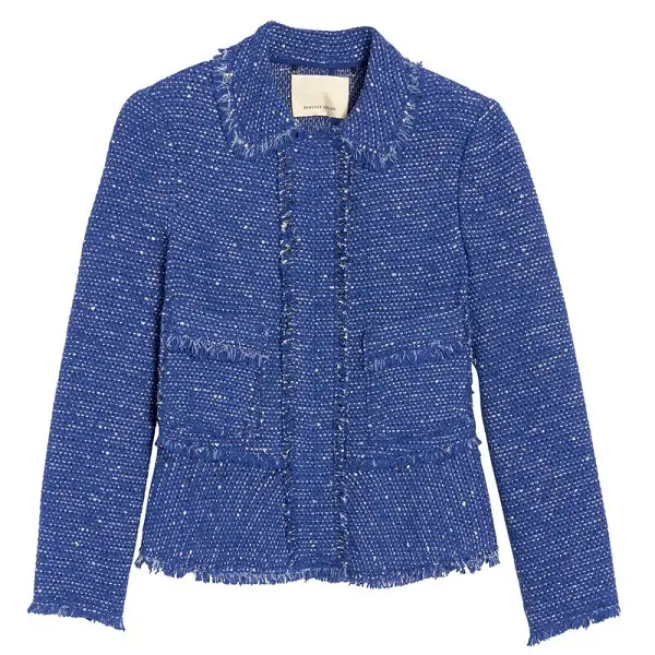The Duchess of Cambridge wore Rebecca Taylor sparkle tweed ruffle jacket