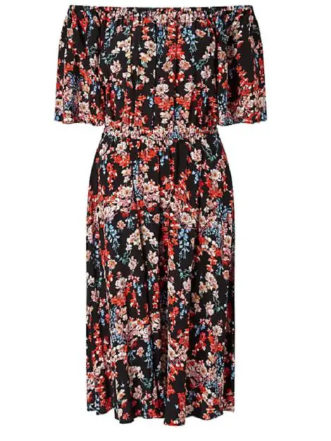 Somerset by Alice Temperley Black Peony Off The Shoulder Dress