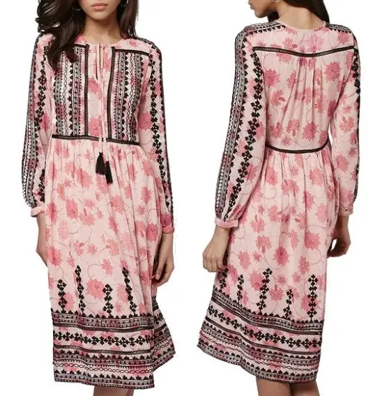 Duchess of Cambridge wore Topshop Embroidered Smock Dress in Assam during Royal tour India