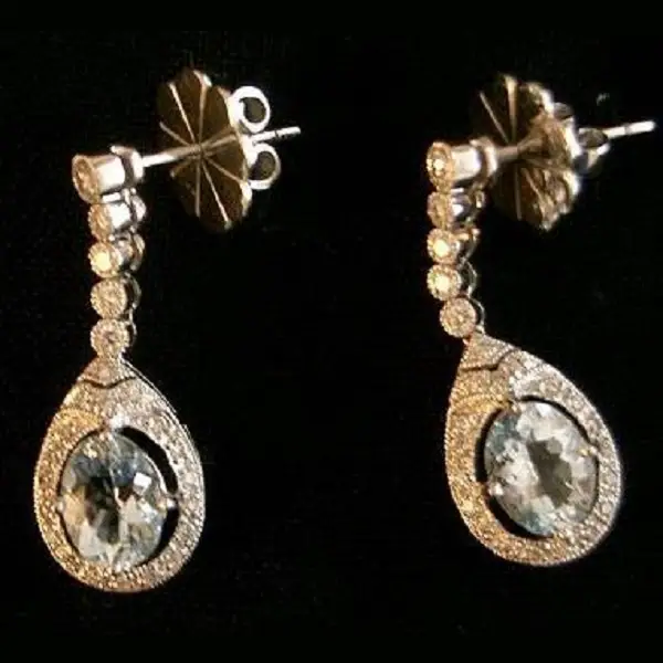 UFO Diamond and Pearl Earrings