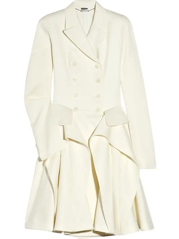 Alexander McQueen Cotton and Wool Blend Piqué Coat