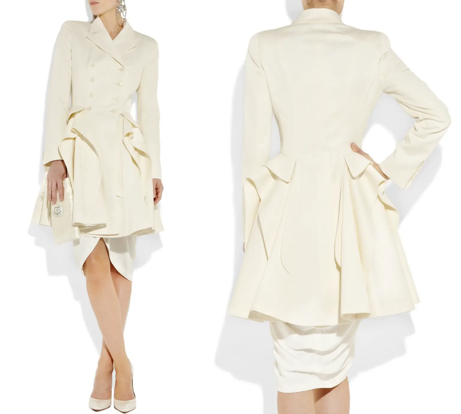 Alexander McQueen Cotton and Wool Blend Piqué Coat