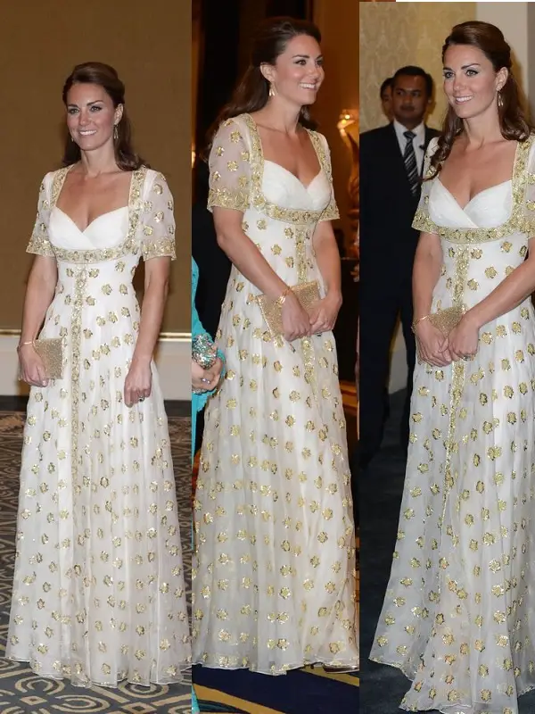 The Duchess of Cambridge's Alexander McQueen white and gold Gown became something that we did not expect