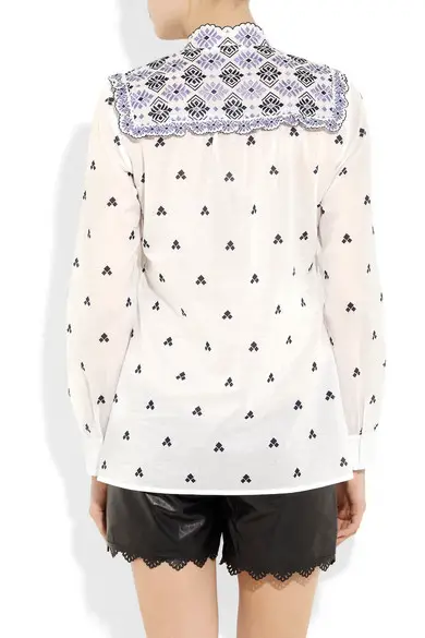 Alice by Temperley Armonia Embroidered Cotton Blouse
