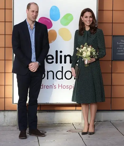 Duke and Duchess of Cambridge arrived at Evelina London