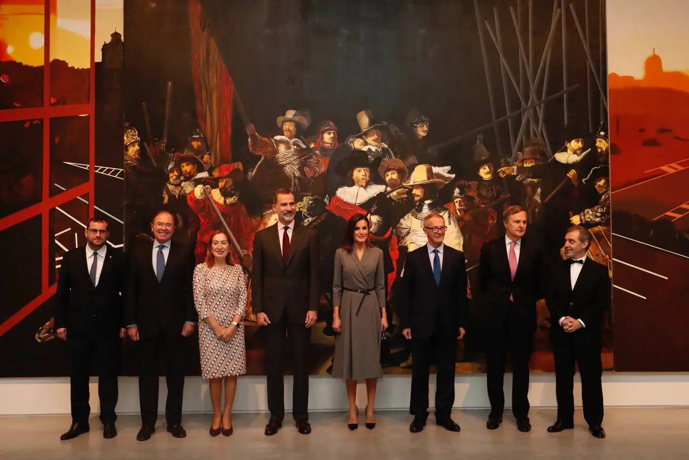 King Felipe and Queen Letizia of spain toured the Spanish constitution exhibition