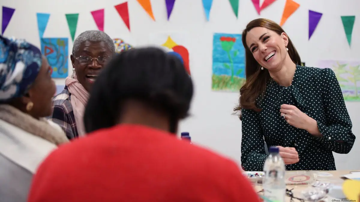 The Duchess of Cambridge participated in an arts and crafts session with homeless people at the Passage