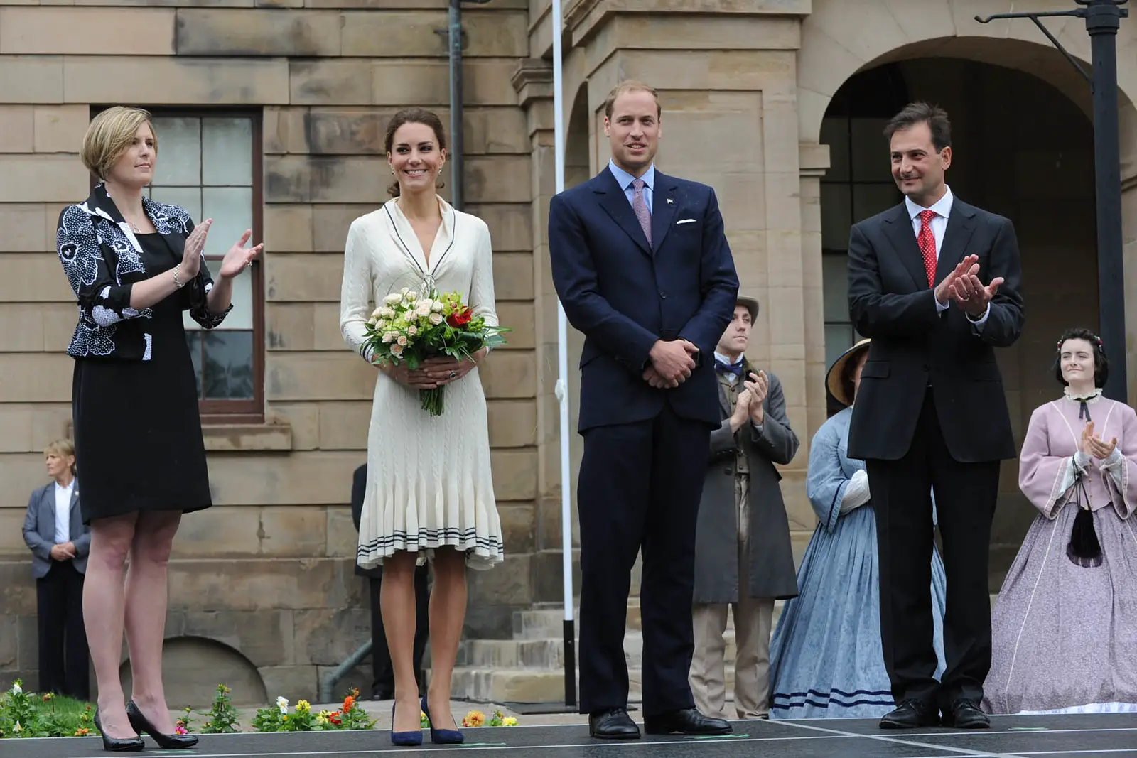 The Duchess of Cambridge wore Alexander McQueen Sailor Dress in July 2011 during Canada tour