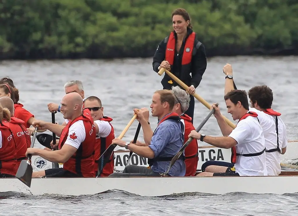 William and Catherine at Dragon boat race in Canada 2011