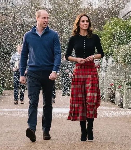 William and Catherine at the party hosted at palace