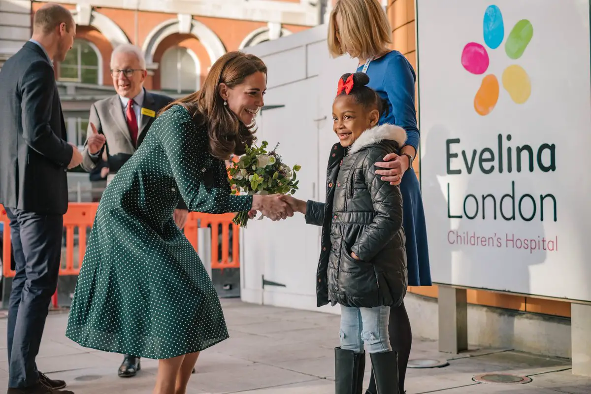 The Duchess of Cambridge wore green polka dot dress from LK Bennett 
