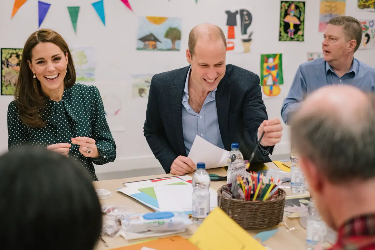 The Duchess of Cambridge participated in an arts and crafts session with homeless people at the Passage