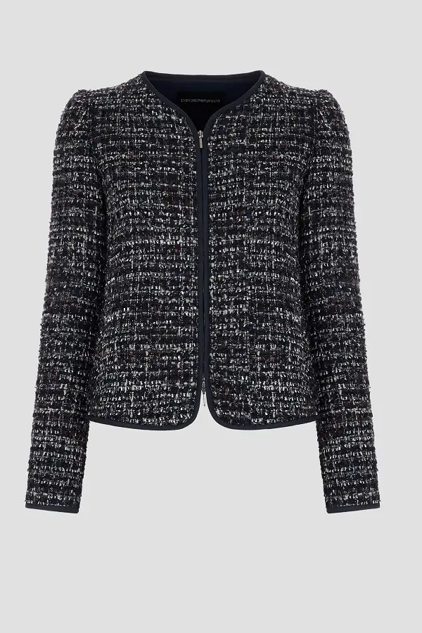Emporio Armani Tweed jacket with zipper