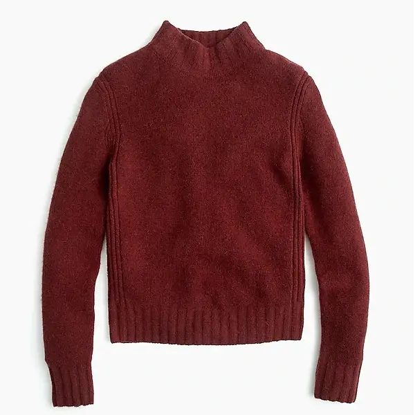 The Duchess of Cambridge wore J. Crew Mockneck sweater in supersoft yarn