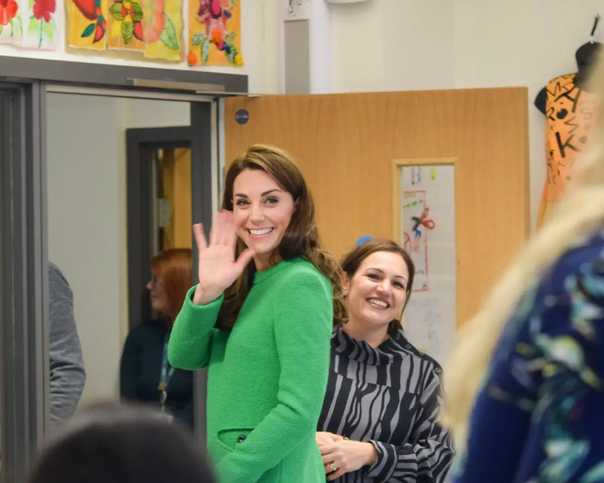 The Duchess of Cambridge leaving the Alperton Community School