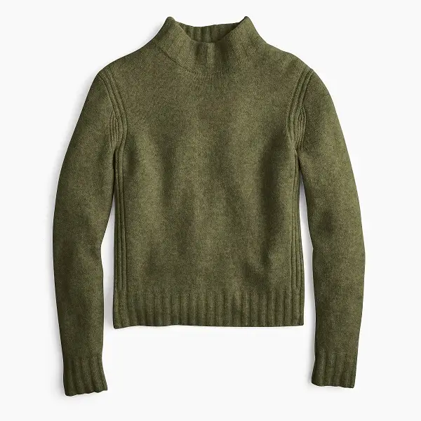 The Duchess of Cambridge wore J. Crew Mockneck Sweater in Supersoft Yarn