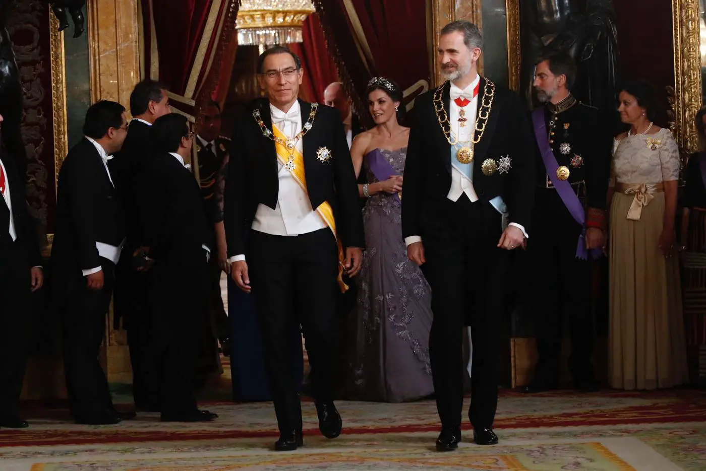 King Felipe and Queen Letizia of Spain hosted a State Banquet for Peru First Couple