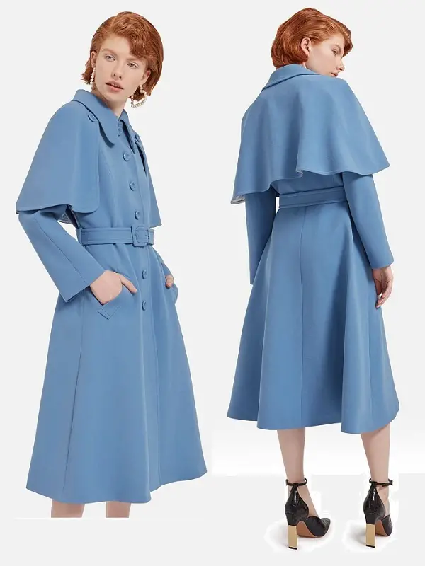 The Duchess of Cambridge wore Mulberry Ashleigh Coat In Lavender Blue Double Wool in Northern Ireland