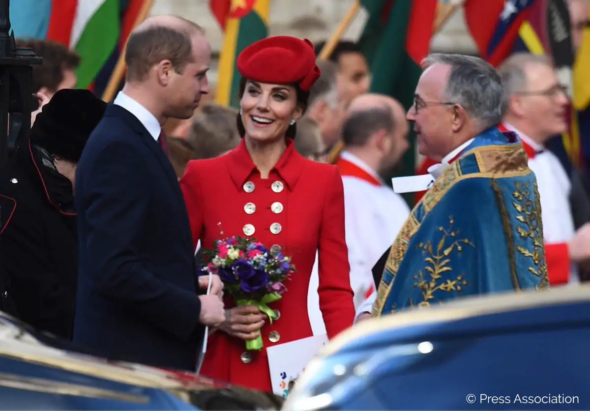 A beautiful picture of The Duke and Duchess of Cambridge outside the Abbey.