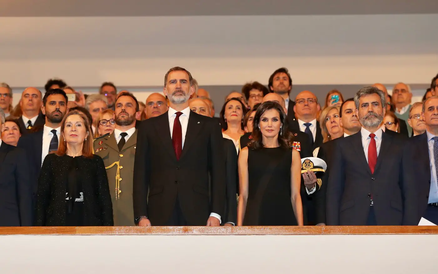 Upon their arrival at the National Music Auditorium, King and Queen were received by the President of the Congress