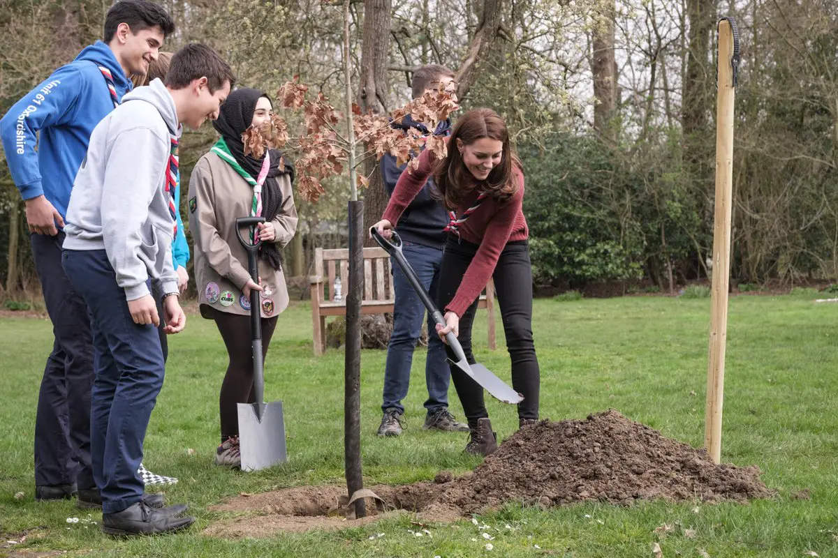 Before leaving, The Duchess planted an oak sapling to mark the 100th anniversary of Gilwell Park.