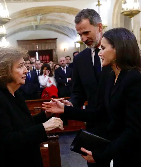 Queen Letizia and King Felipe at Funeral 3