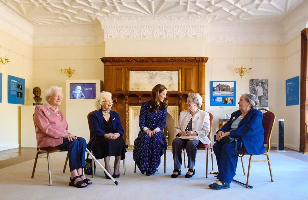 Duchess of Cambridge talked to the world war veterans at Bletchley Park in May 2019