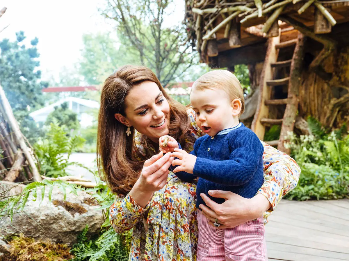 The Duchess of Cambridge and Prine Louis at Back to Nature Garden