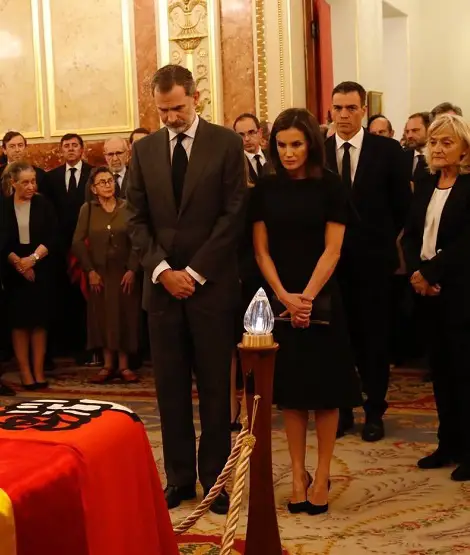 King Felipe and Queen Letizia at the Funeral of leader Alfredo 1