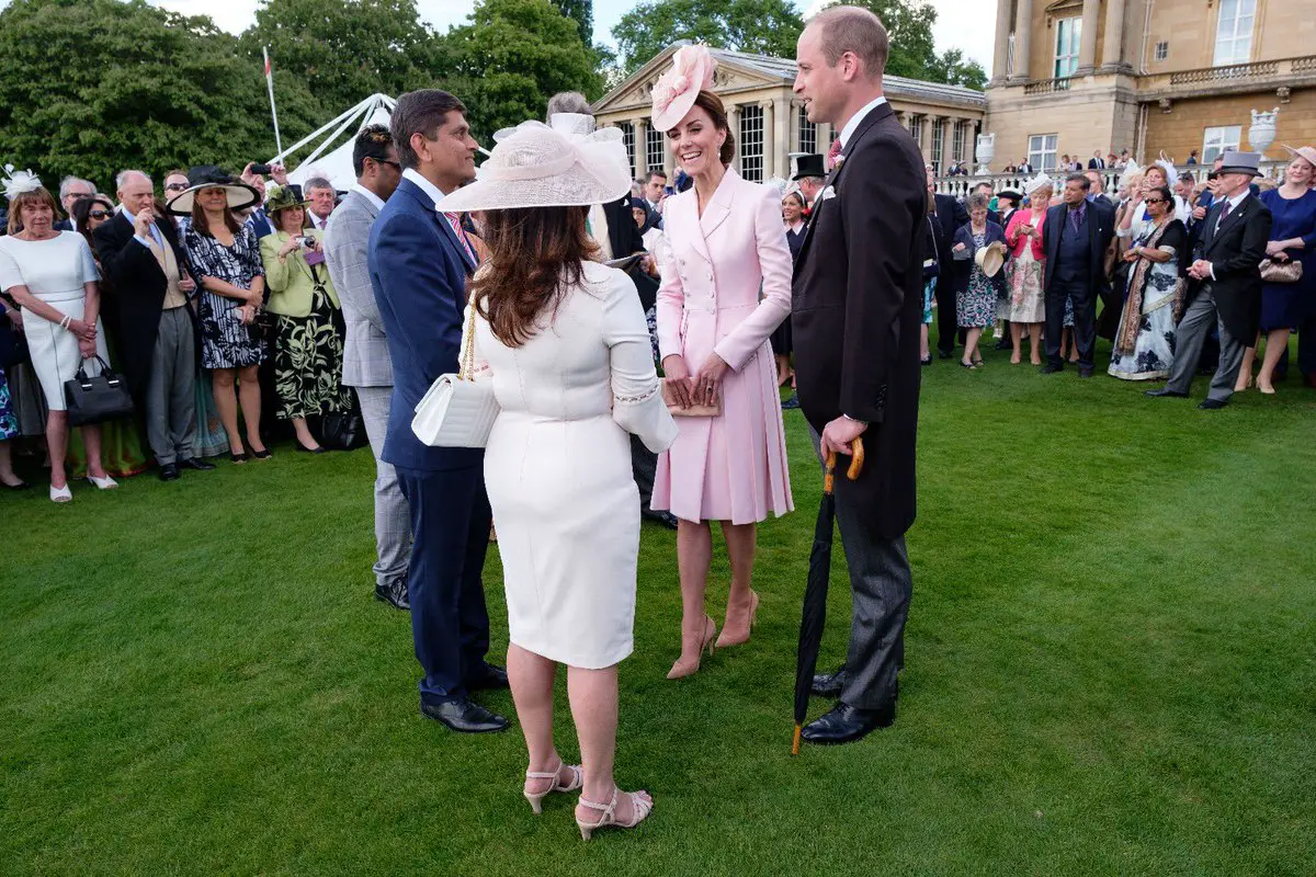 Duchess of Cambridge in Soft Pink Alexander McQueen Coatdress for Garden Party