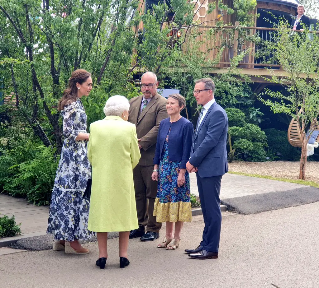 The Duchess of Cambridge introduced the team behind her garden to the Queen