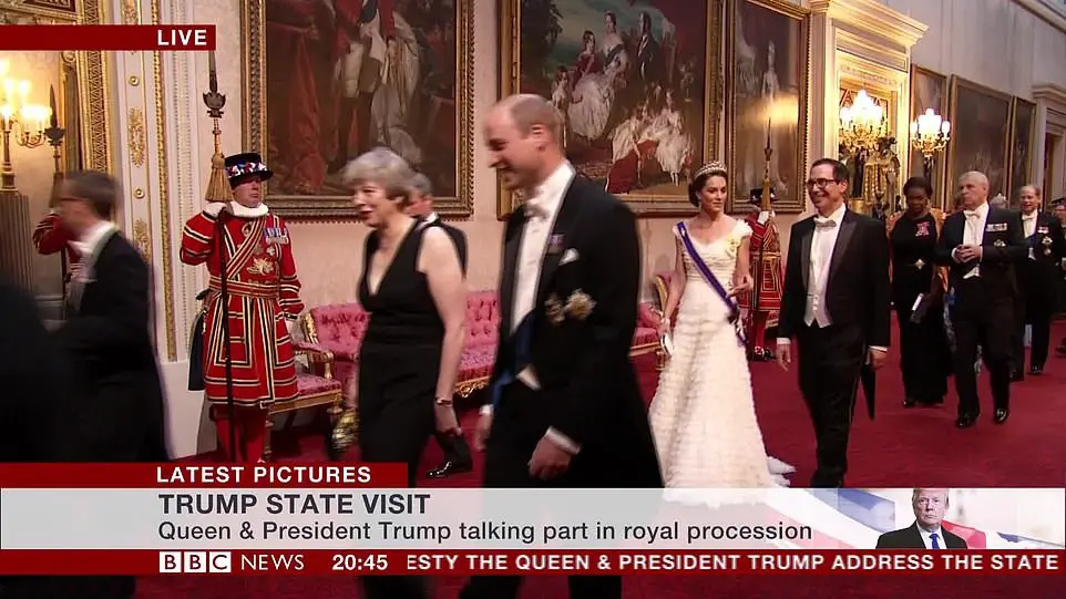 Duchess of Cambridge wore her Royal Victorian Order Sash for the first time at the State Banquet for President Trump