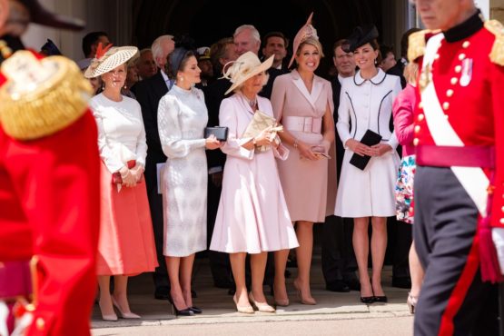 The Duchess of Cambridge and Queen Letizia of Spain in Chic Monochrome ...