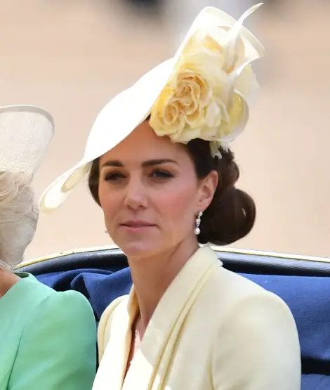 Duchess of Cambridge in sunny yellow for Trooping the Colour Parade
