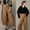 Massimo Dutti Buttoned Culotte trousers 1