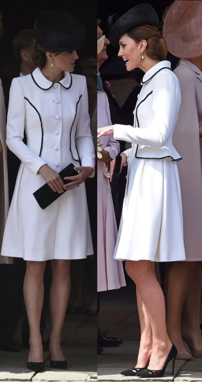 The Duchess of Cambridge wore Catherine Walker Liza Coatdress at Order of Garter Service