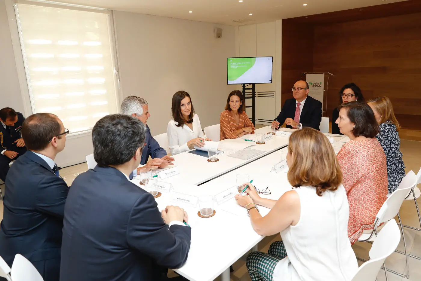 Queen Letizia at Foundation against cancer meeting