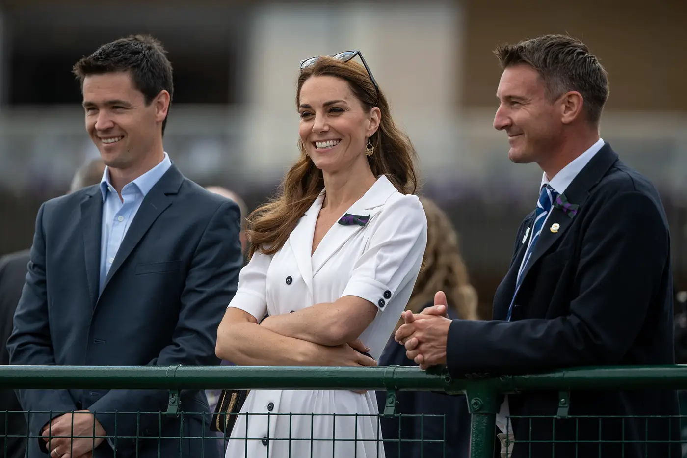 Duchess of Cambride visited Wimbledon as the patron of the Lawn Tennis wearing white suzannah dress