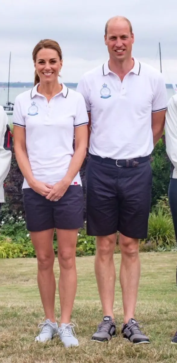 Duchess of Cambridge in Sandro knitted top and LK Bennett trouser for king's cup sailing regatta