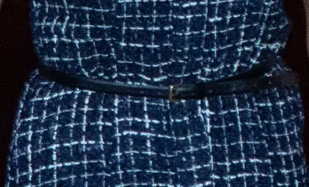 Queen Letizia in Blue Zara Tweed Dress with matching navy belt