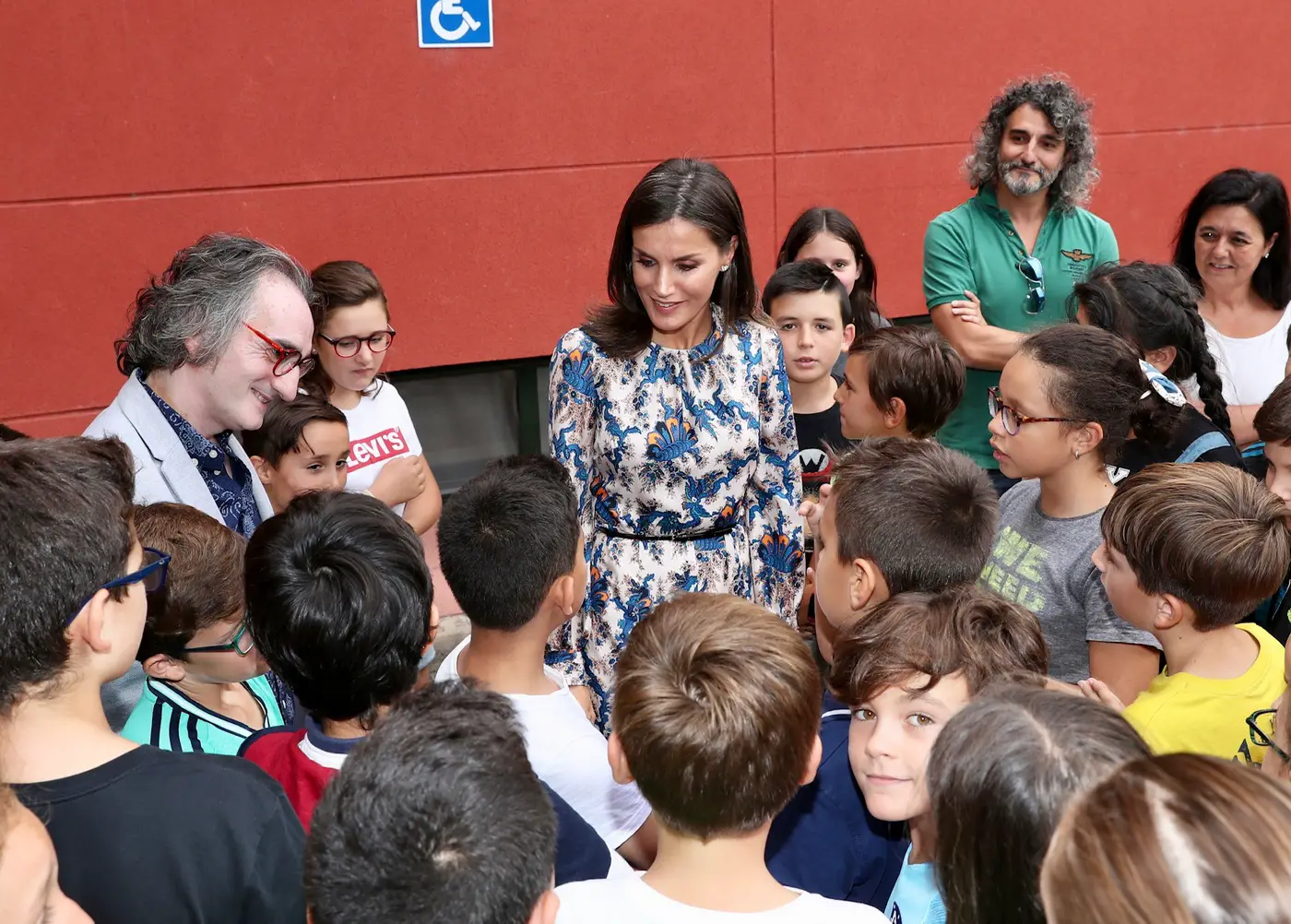 Queen Letizia in Floral Sandro Dress for Rare diseases conference