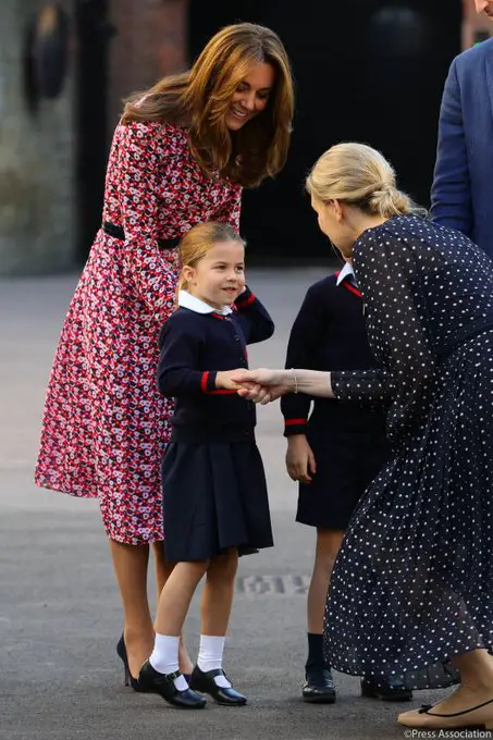 Princess Charlotte looked cute and excited on her first day of school