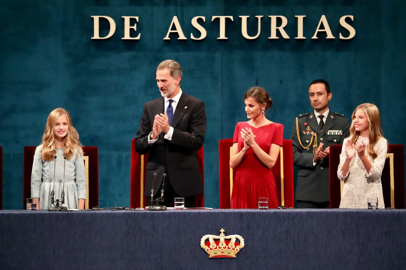 King Felipe and queen Letizia were proud parents when Princess Leonore presented the awards and her first speech