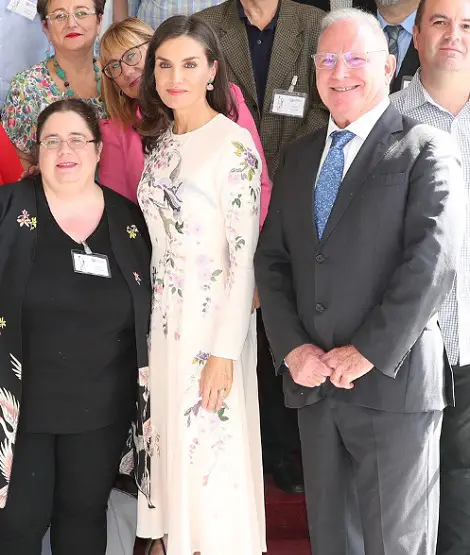 Queen Letizia in Pink Asos dress for Mental health day 1