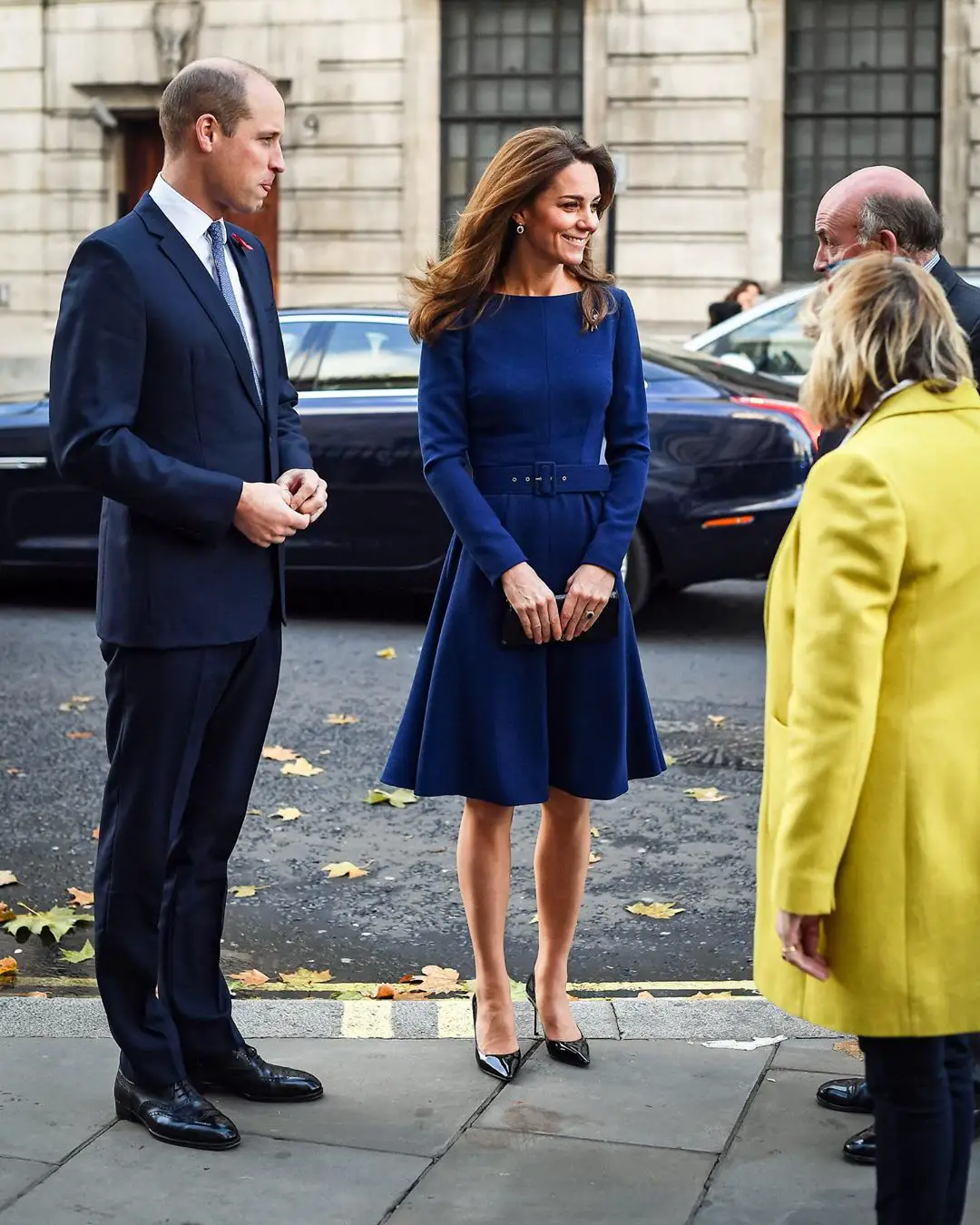 Duchess of Cambridge attended the launch of Natioanl Emergencies Trust wearing blue Emilia Wickstead Kate Dress