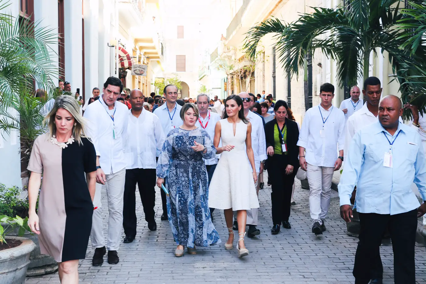 Queen Letizia of Spain wore a stunning white dress during Havana City in Cuba