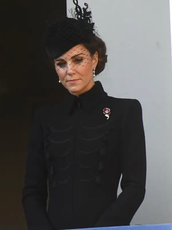 Duchess of Cambridge wore Catherine Walker Black Military Style Coat at the remembrance day service in 2019