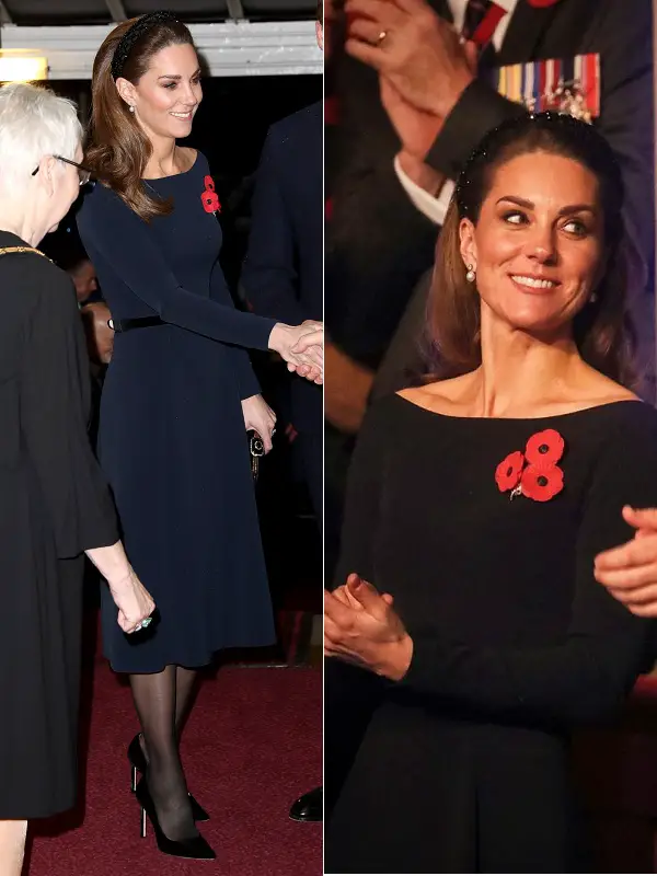 Duchess of Cambridge wore UFO Navy Dress at the festival of remembrance in November 2019