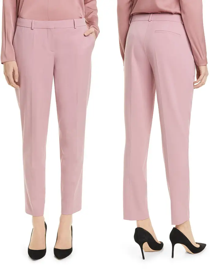 Queen Letizia wore Boss Tiluna Stretch Wool Ankle Trousers