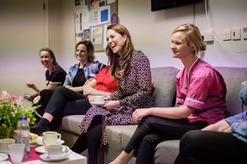 The Duchess of Cambridge spend time with Nurses and Midwives Earlier this month